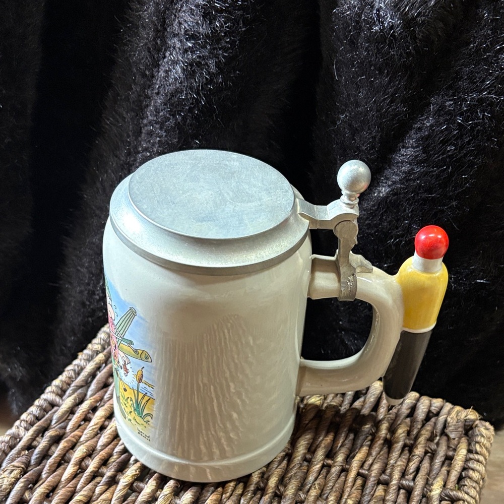 Vintage Beer Stein with Pewter Lid from Germany